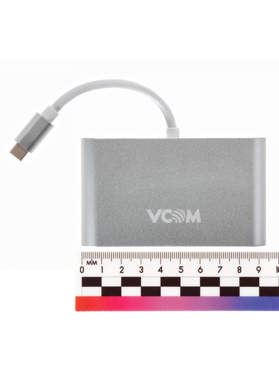 Кабель-адаптер USB3.1 Type-Cm to HDMI+USB3.0+RJ45+PD charging  VCOM <CU455>
