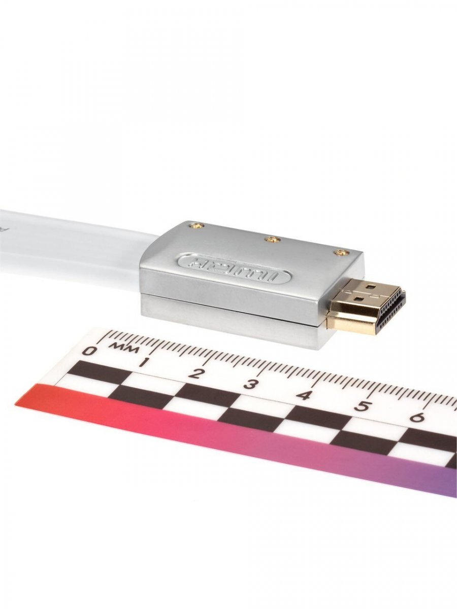Кабель HDMI 19M/M ver 2.0, 1M, iOpen (Aopen/Qust) <ACG568F-S-1M> серебряно-белый Flat