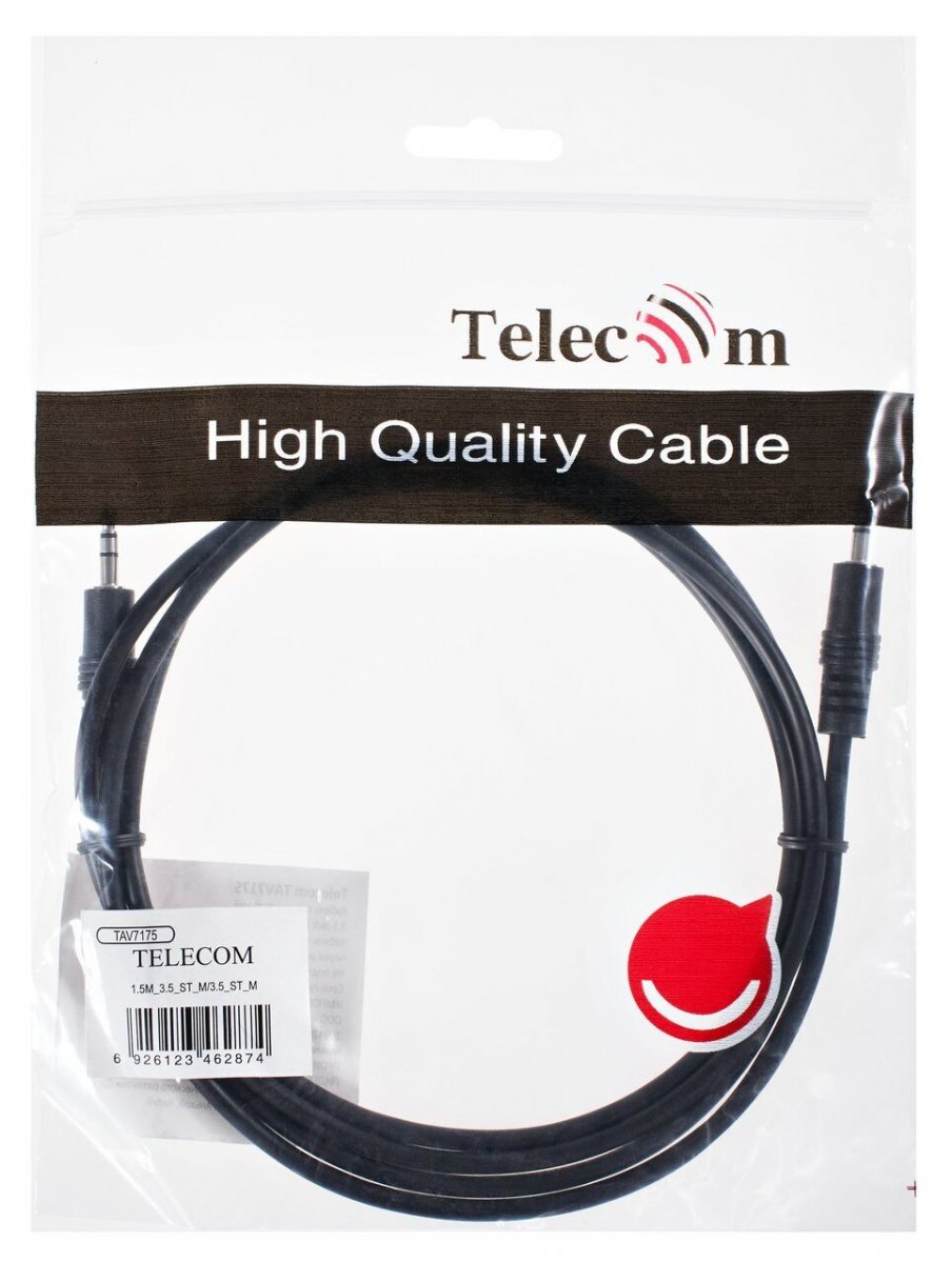 Кабель соединительный Telecom 3.5 Jack (M) - 3.5 Jack (M), стерео, аудио, 1.5м