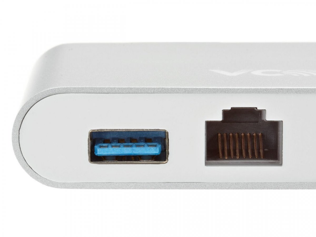 Кабель-адаптер USB3.1 Type-Cm to HDMI+USB3.0+RJ45+PD charging  VCOM <CU455>