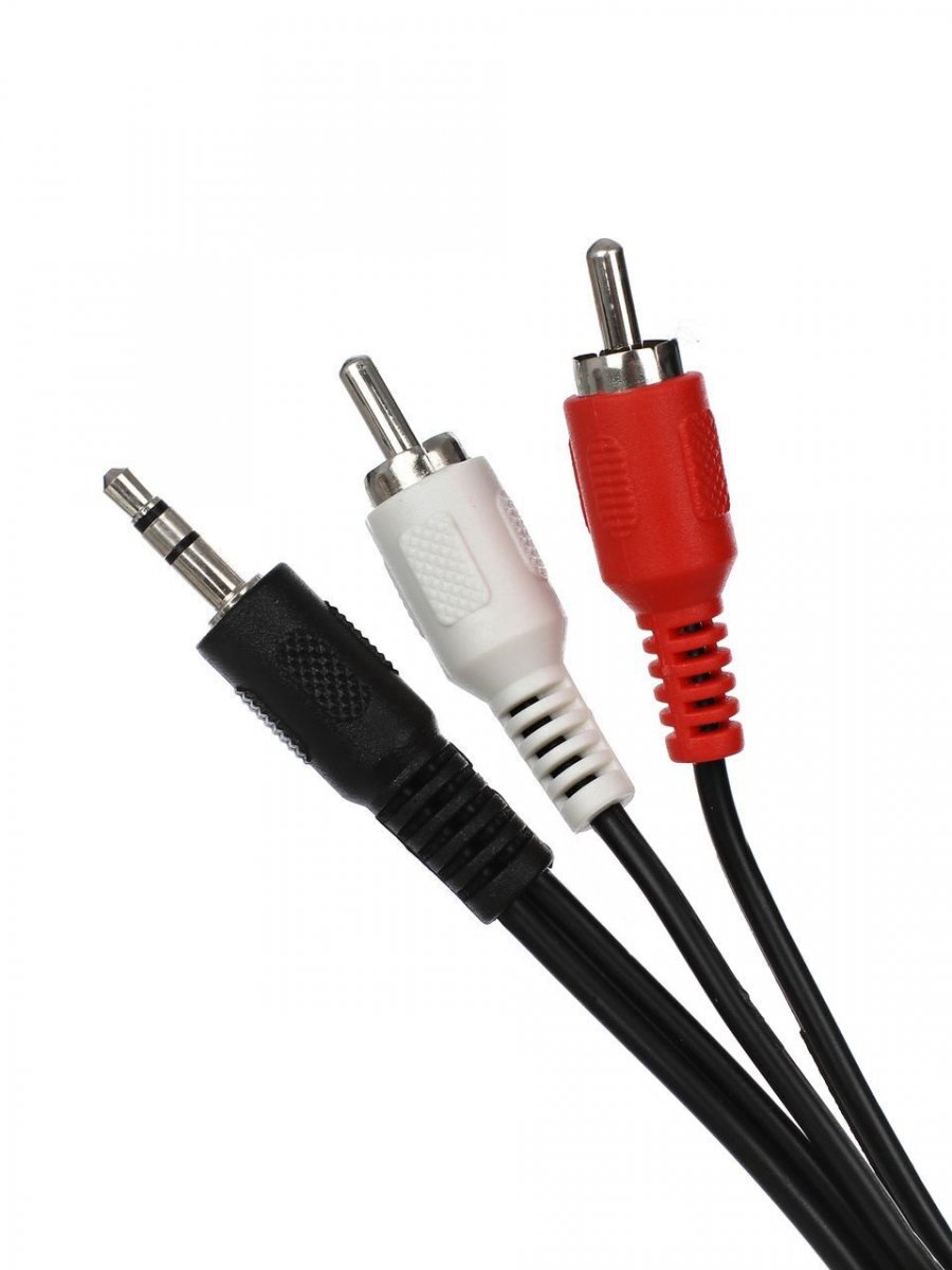 Кабель соединительный VCOM 3.5 Jack (M) - 2xRCA (M), стерео, аудио, 5м