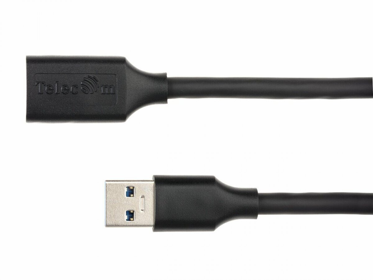 Кабель удлинительный USB3.0 Am-Af 0.5m Telecom черный (TUS708-0.5M)