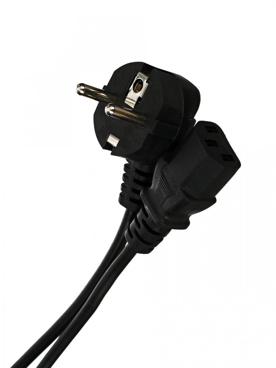 Кабель компьютер --> розетка 220V ( угловая Евровилка) 3G*0,5mm2, 3м, iOpen (Aopen/Qust) <ACE021-3M>