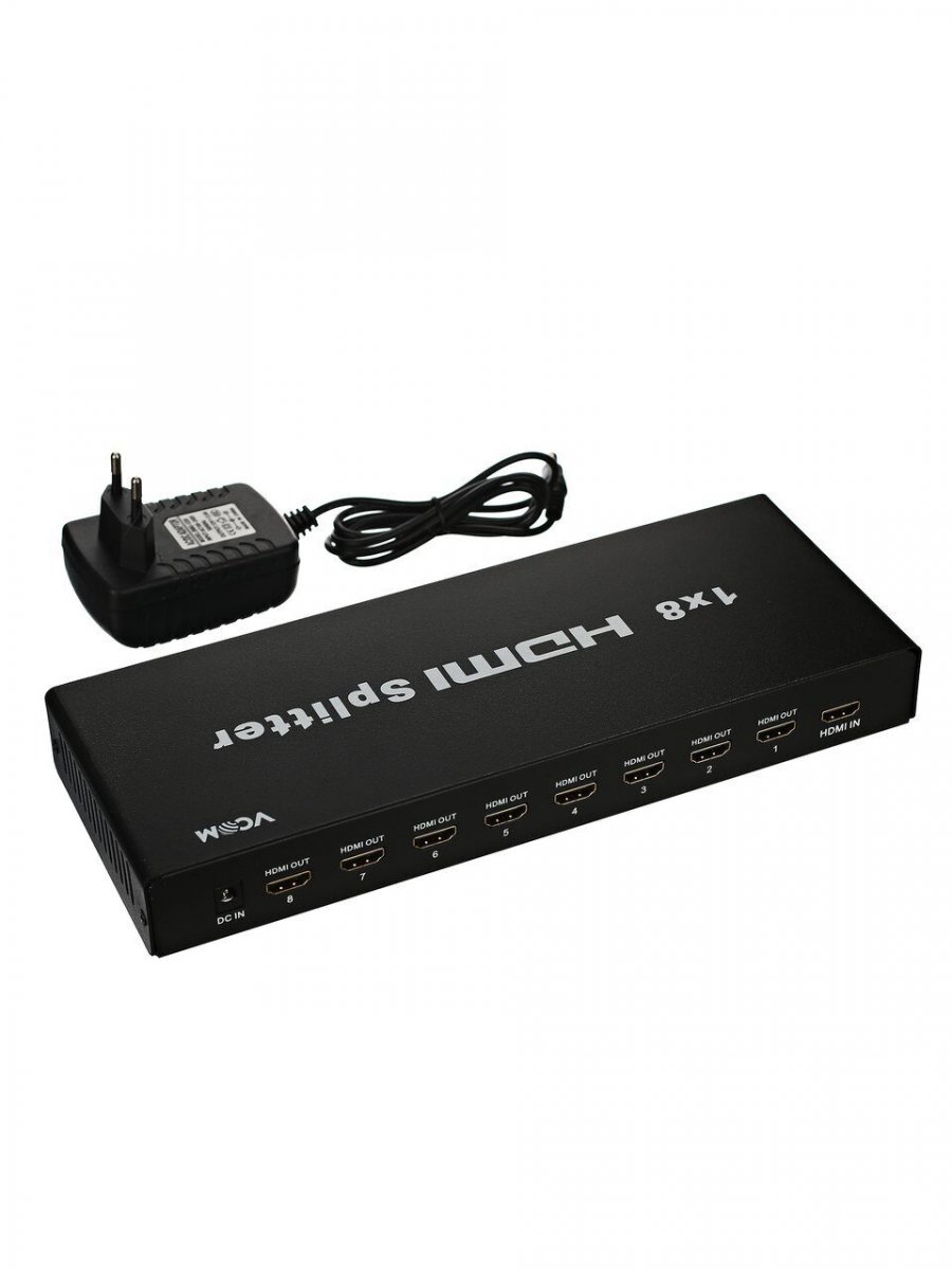 Разветвитель VCOM HDMI Spliitter 1 to 8 3D Full-HD 1.4v, каскадируемый