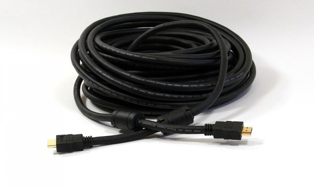 Кабель HDMI 19M/M ver 2.0, 20М, 2 фильтра  iOpen (Aopen/Qust) <ACG711D-20M>