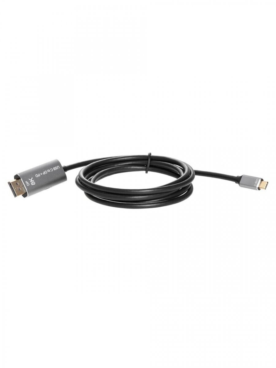 Кабель-адаптер USB Type-Cm --> DP1.4v (m) 8K@60Hz, PD 100W,1.8m , Alum Shell,VCOM <CU480MCPD-1.8M>