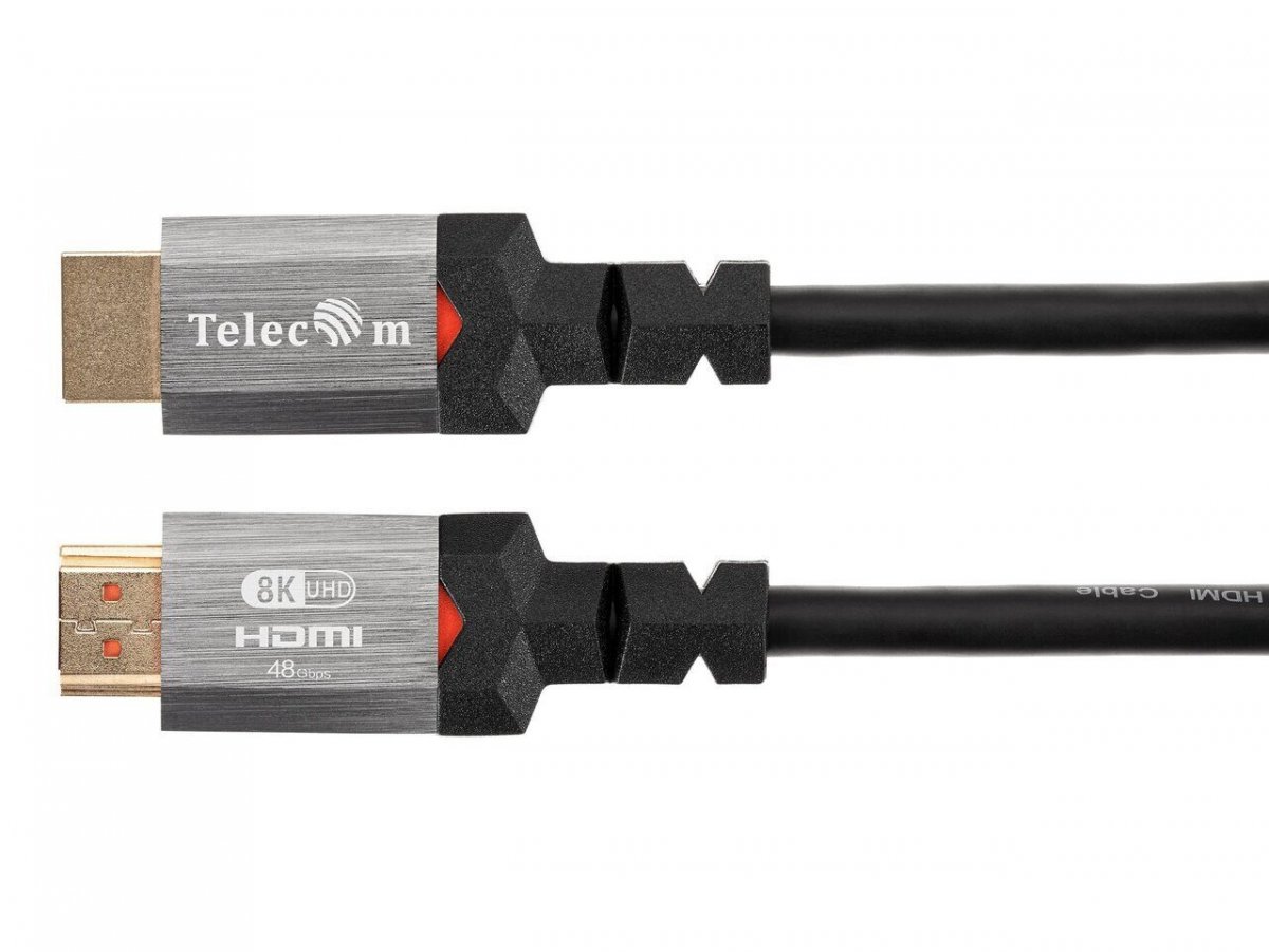 Кабель HDMI 19M/M,ver. 2.1, 8K@60 Hz 1m метал разъемы, Telecom <TCG365-1M>