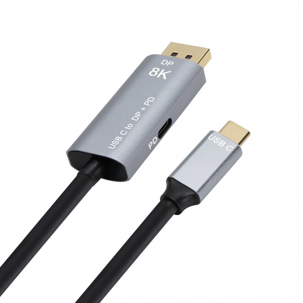 Кабель-адаптер USB Type-Cm --> DP1.4v (m) 8K@60Hz, PD 100W,1.8m , Alum Shell,VCOM <CU480MCPD-1.8M>