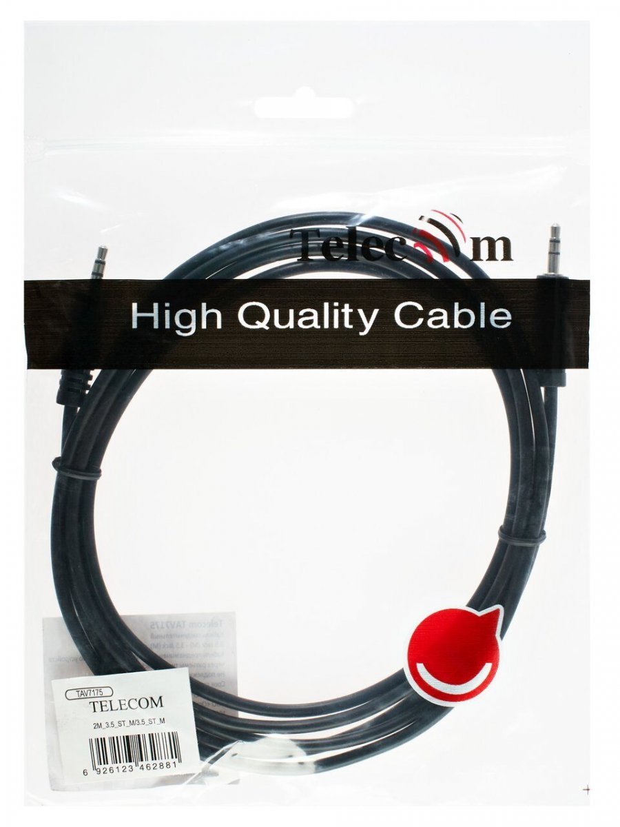 Кабель соединительный Telecom 3.5 Jack (M) - 3.5 Jack (M), стерео, аудио, 2м