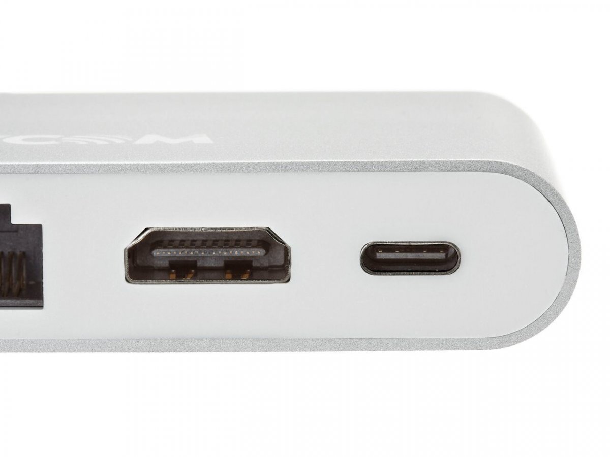 Кабель-адаптер USB3.1 Type-Cm to HDMI+USB3.0+RJ45+PD charging  VCOM <CU455>