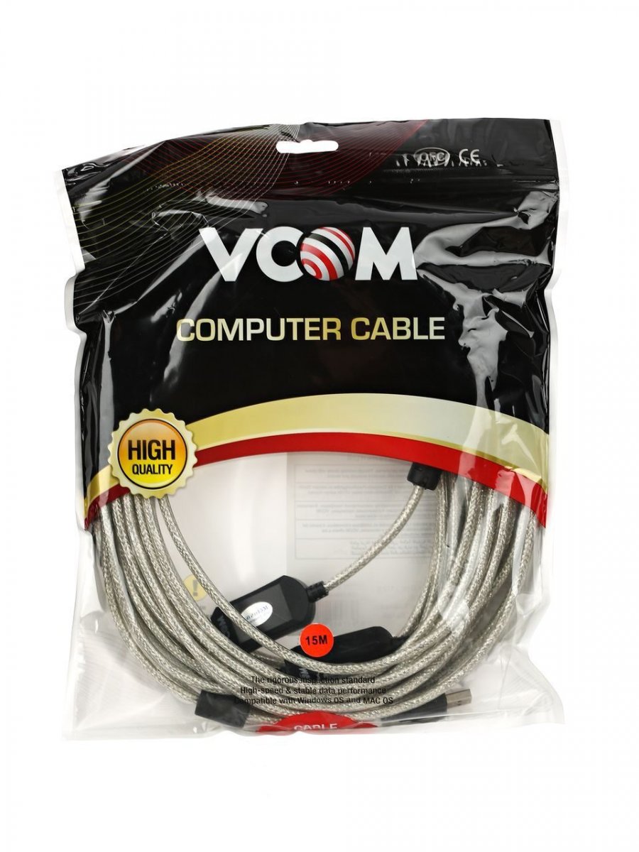 Кабель-адаптер USB2.0-repeater, удлинительный активный Af> 15м VCOM