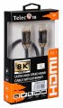 Кабель HDMI 19M/M,ver. 2.1, 8K@60 Hz 0.5m метал разъемы, нейлоновая оплетка Telecom <TCG300-0.5M>
