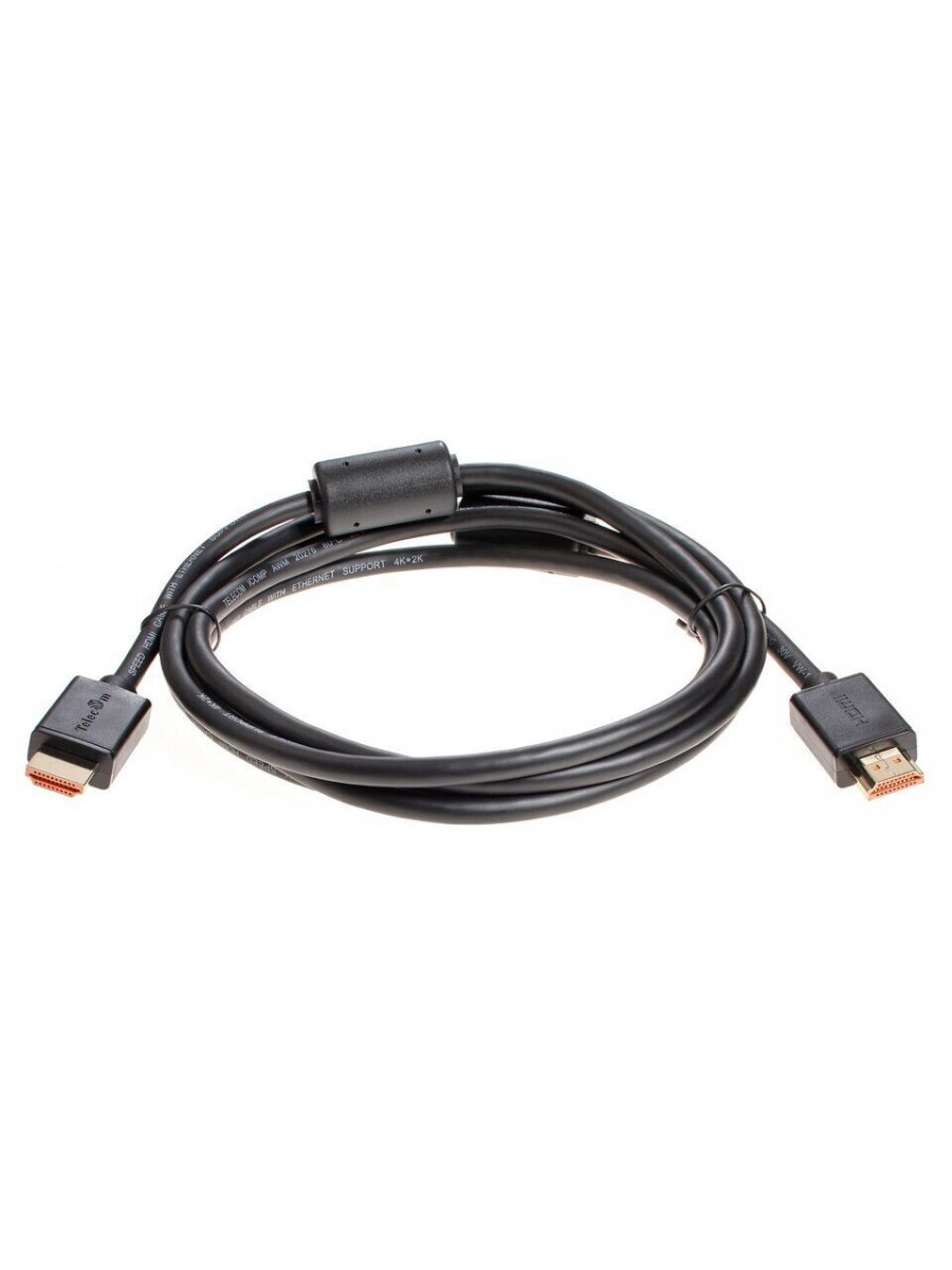 Кабель HDMI-19M --- HDMI-19M ver 2.0+3D/Ethernet ,2m, 2 фильтраTelecom <TCG215F-2M>