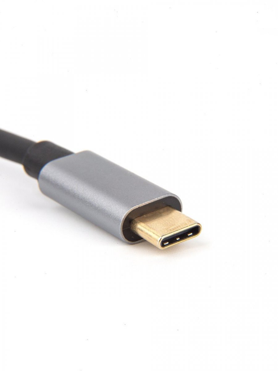 Кабель-концентратор USB 3.1 Type-Cm --> RJ-45+3port USB3.0(f)  Aluminum Shell VCOM <DH311A>