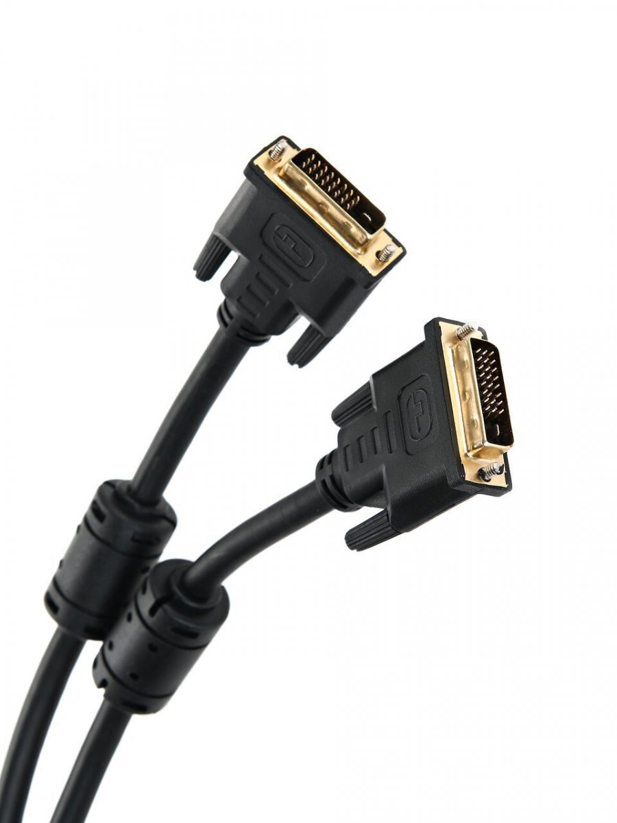 Кабель VCOM DVI-DVI Dual Link (25M-25M), 5m, 2 фильтра, позолоченные контакты