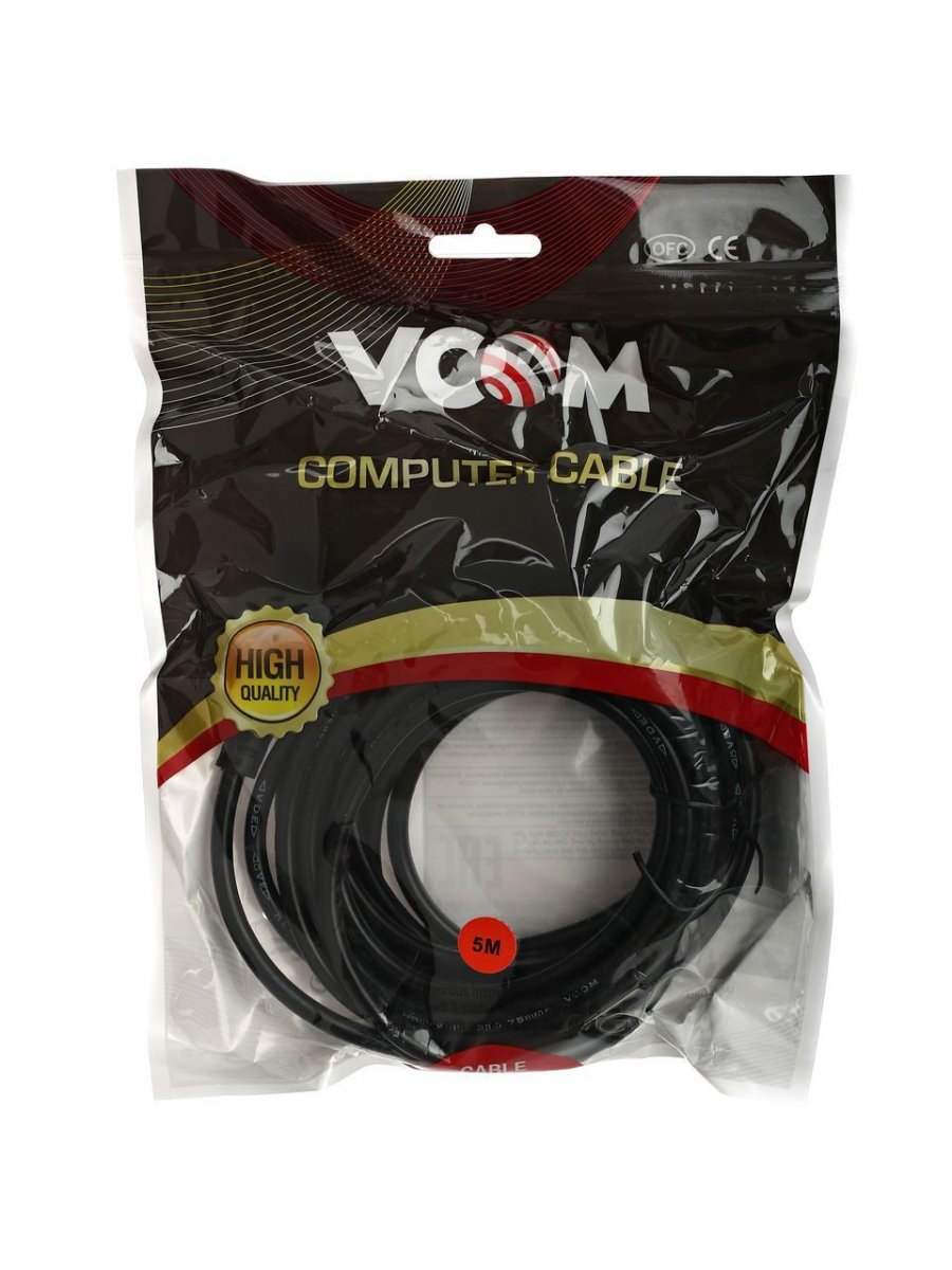 Кабель монитор - компьютер 220V (UPS -> устройство) VCOM  3G*0.75mm (CE001-CU) 5м