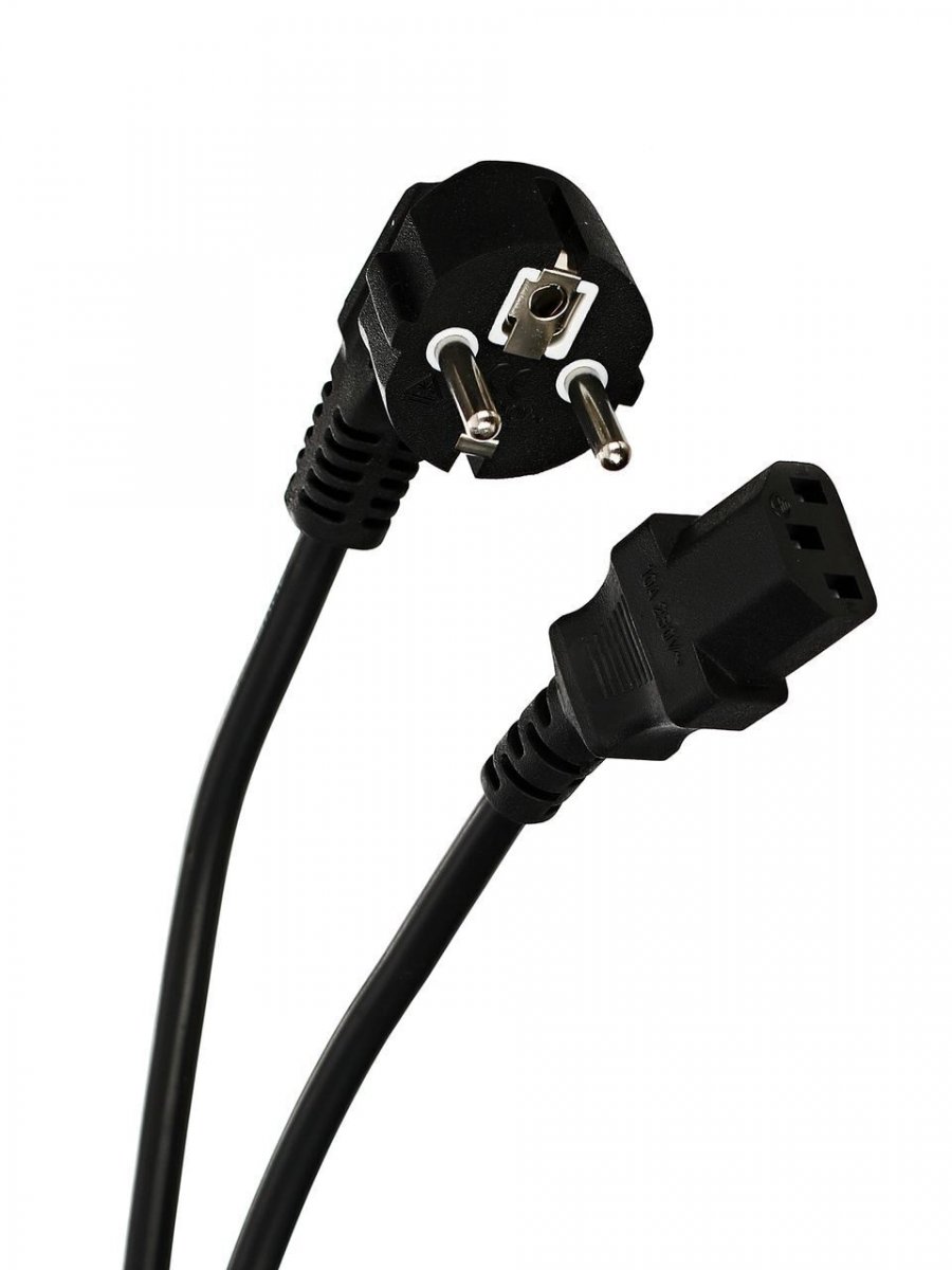 Кабель компьютер-розетка 220V EURO VDE 3G*1mm2 VCOM CE021-CU 1,8м