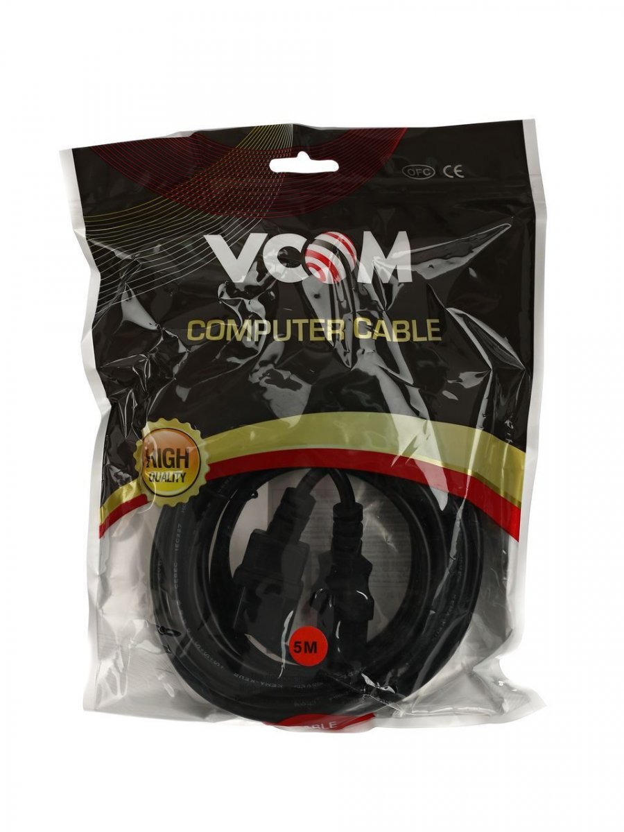 Кабель монитор - компьютер 220V (UPS -> устройство) VCOM  3G*0.5mm (CE001-CU) 5м