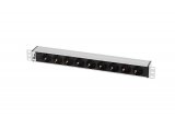Блок розеток Rem-10 без шнура с индикатором, 9 Sсhuko, вход IEC 60320 C14, 10A, алюм.