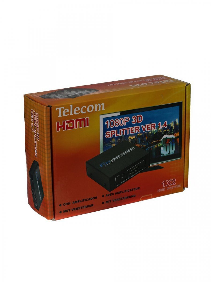 Разветвитель HDMI 1=>2 , каскадируемый, 1.4v+3D,