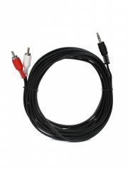 Кабель соединительный VCOM 3.5 Jack (M) - 2xRCA (M), стерео, аудио, 5м