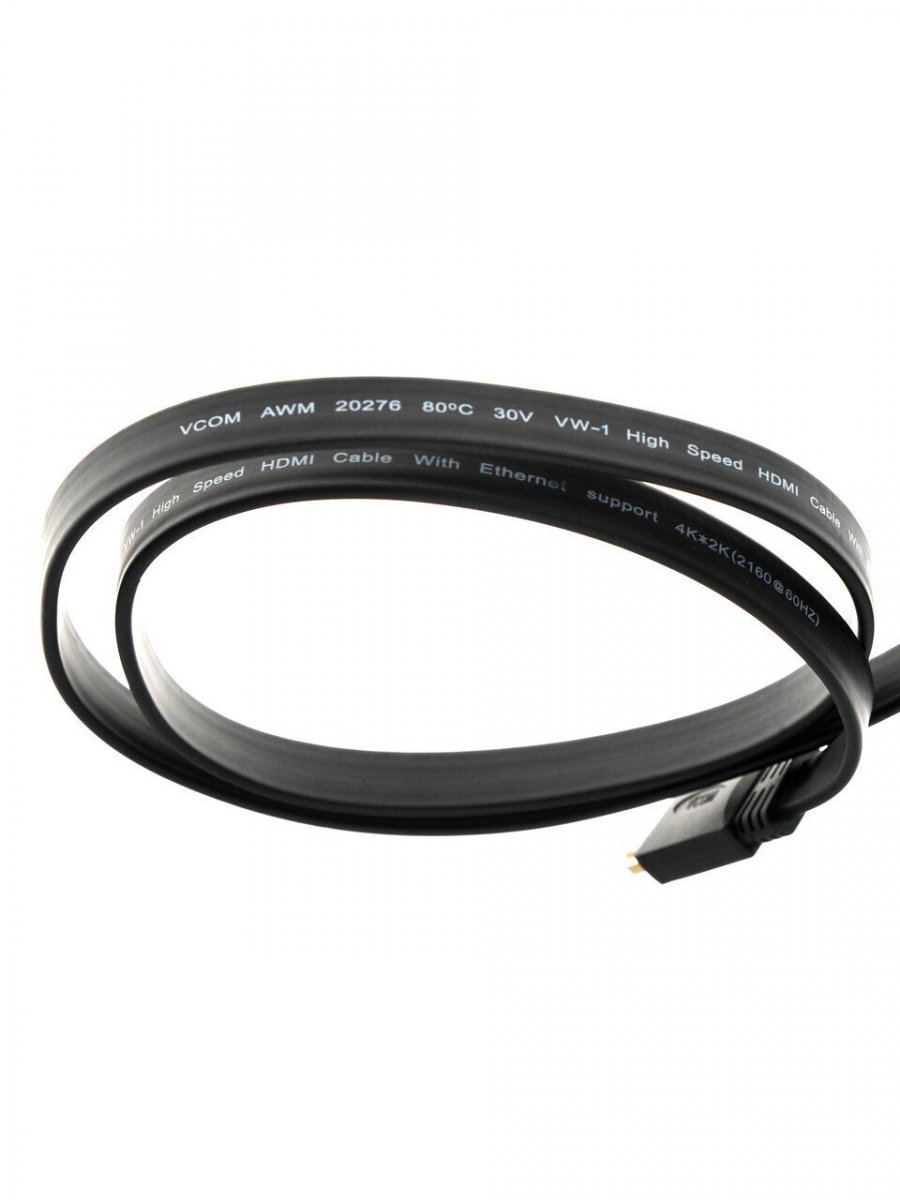 Кабель HDMI 19M/M ,плоский,ver. 2.0, 4K@60 Hz 1m VCOM <CG522F-1M>