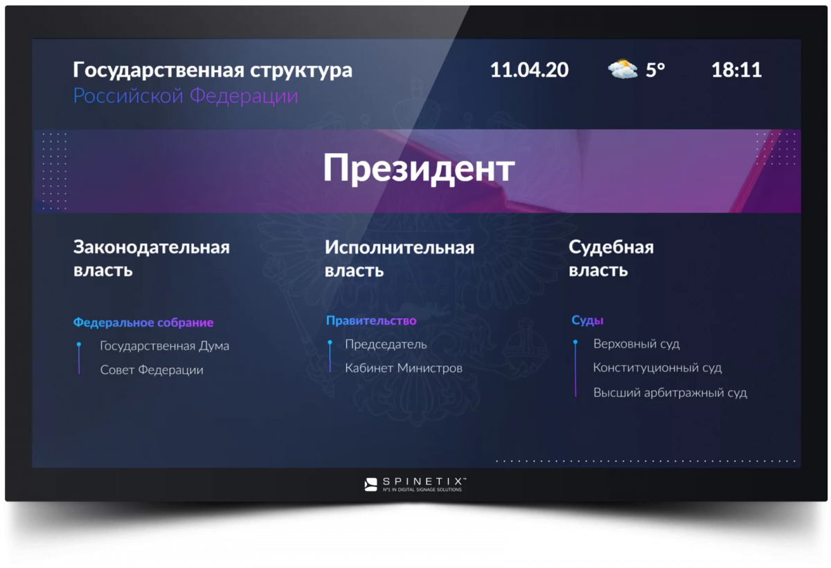 Медиаплеер SPINETIX HMP400 с предустановленным  контентом «ГОСЭКРАН»