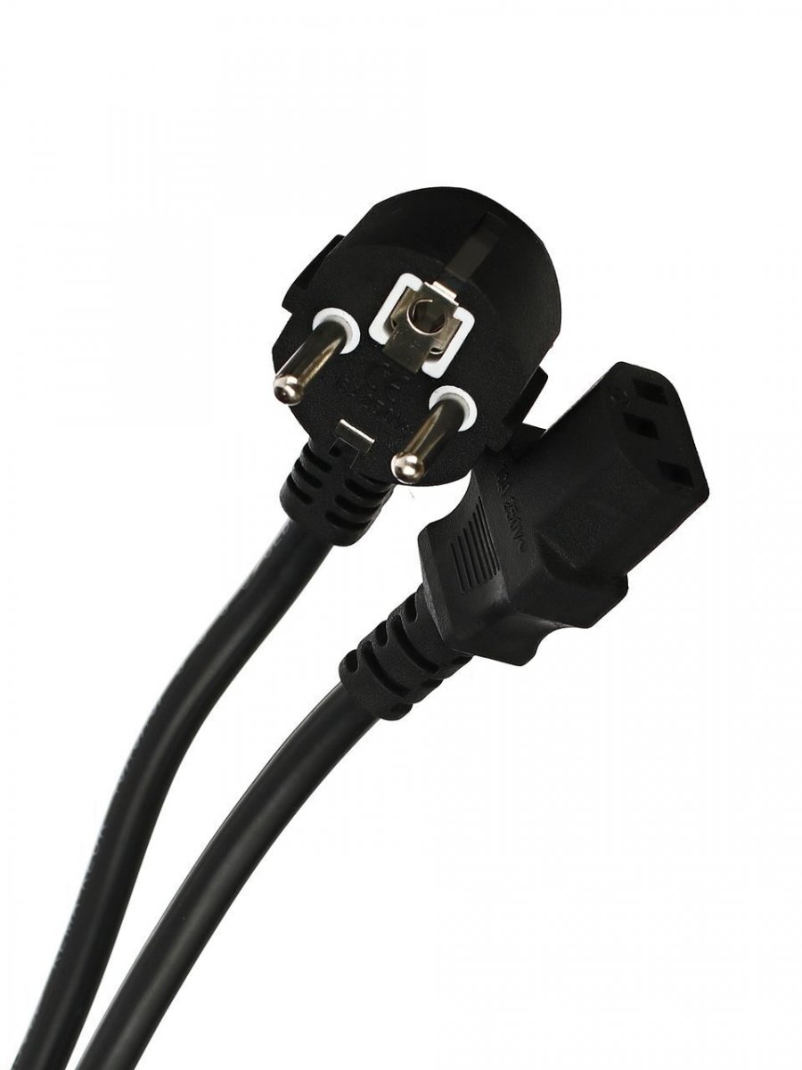 Кабель компьютер-розетка 220V EURO VDE 3G*1.5mm2 VCOM CE021-CU 1,8м