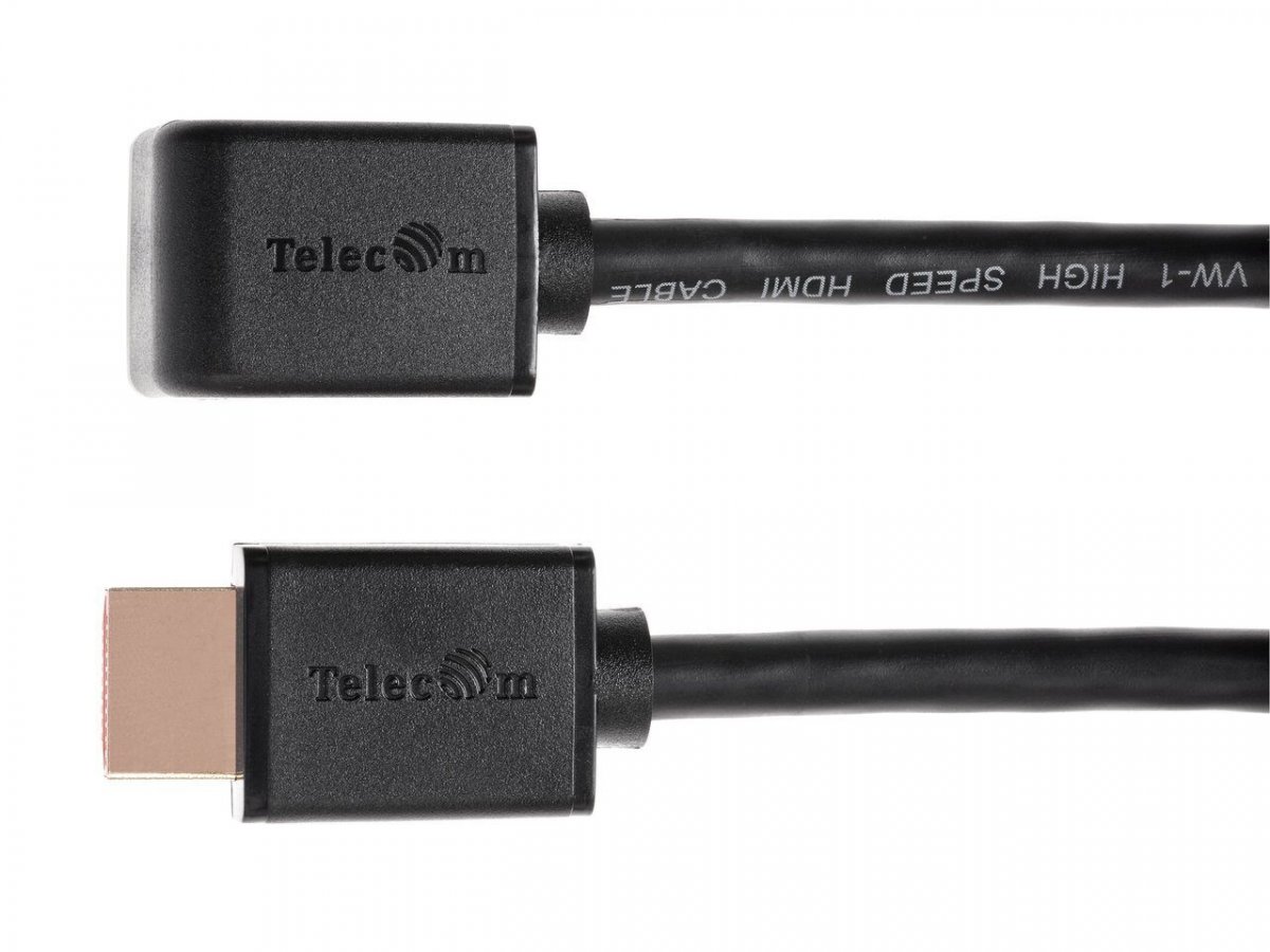 Кабель HDMI---HDMI ver 2.0 угловой коннектор 90град  3м,Telecom <TCG225-3M>