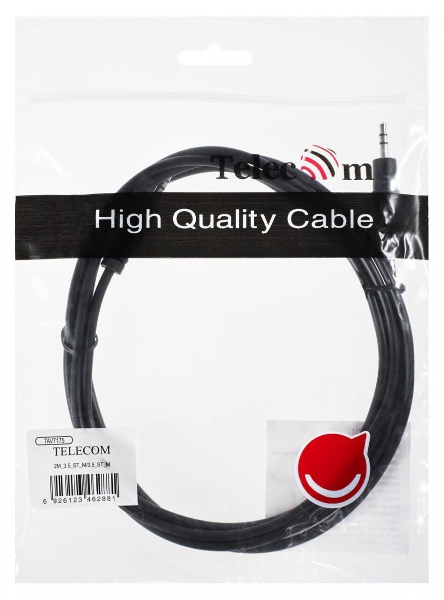 Кабель соединительный Telecom 3.5 Jack (M) - 3.5 Jack (M), стерео, аудио, 2м