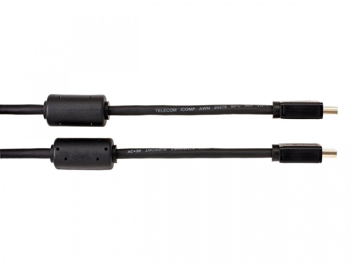 Кабель HDMI-19M --- HDMI-19M ver 2.0+3D/Ethernet ,3m, 2 фильтраTelecom <TCG215F-3M>