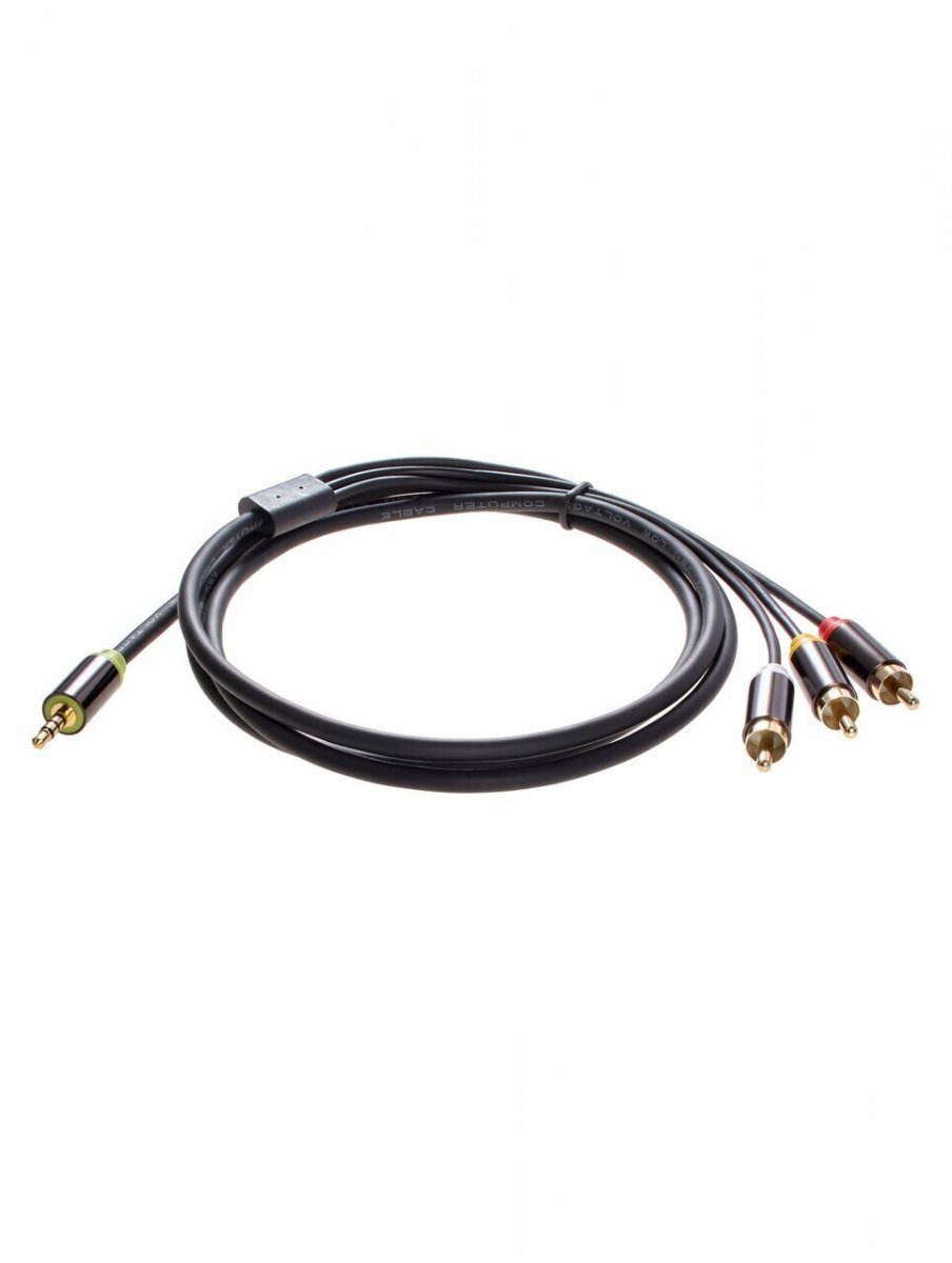 Кабель соединит 3.5 Jack (M)/3 RCA (M), 1.5м, Telecom PRO<TAV4545M-1.5M>