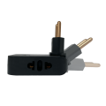 Тройник для розетки плоский, черный, с USB