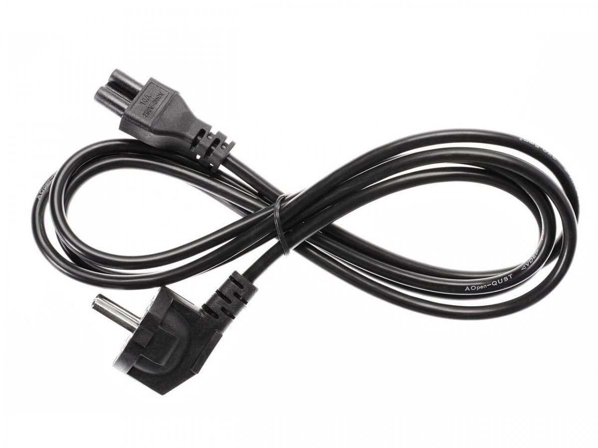 Кабель питания ноутбук 3-pin (угловая Евровилка) 3G*0.5mm2 1.8м, iOpen (Aopen/Qust) <ACE022-1.8M>