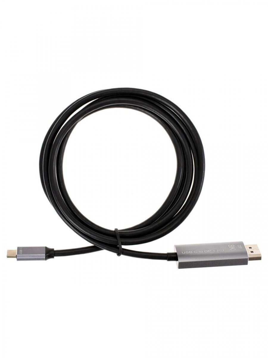 Кабель-адаптер USB Type-Cm --> DP1.4v (m) 8K@60Hz, PD 100W,1.8m , Alum Shell,VCOM <CU480MCPD-1.8M>