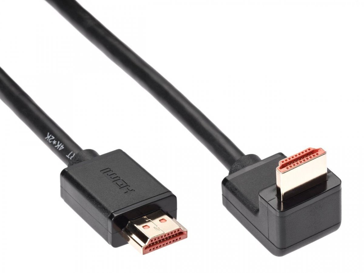 Кабель HDMI---HDMI ver 2.0 угловой коннектор 90град  3м,Telecom <TCG225-3M>