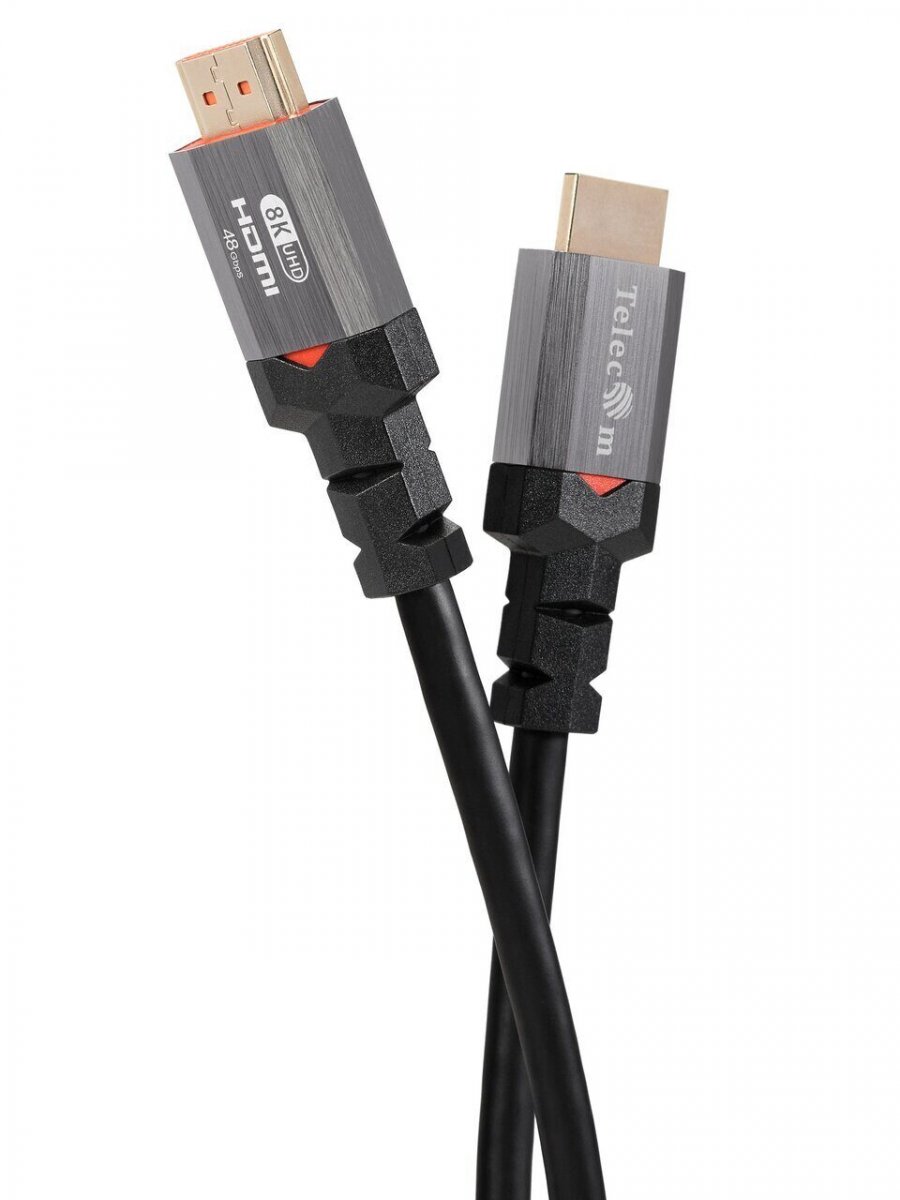 Кабель HDMI 19M/M,ver. 2.1, 8K@60 Hz 2m метал разъемы, Telecom <TCG365-2M>
