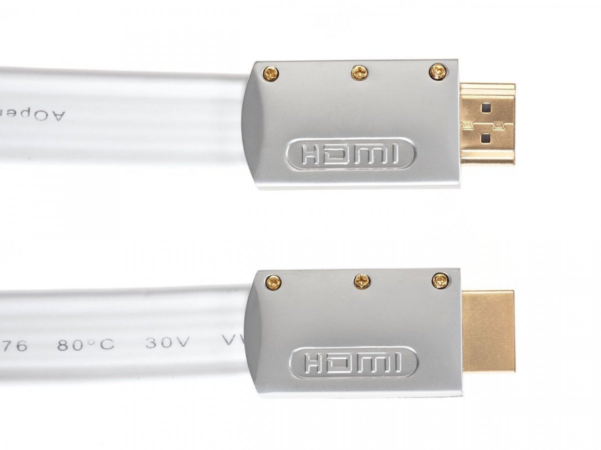 Кабель HDMI 19M/M ver 2.0, 1.8M, iOpen (Aopen/Qust) <ACG568F-S-1.8M> серебряно-белый Flat
