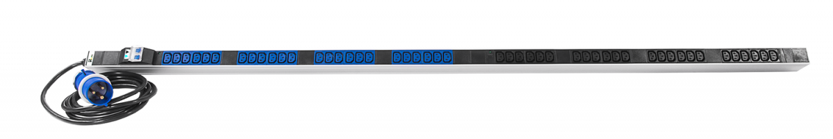Вертикальный блок розеток Rem-32, 1 фаза 32A, 2 авт, инд, 48 C13, 1820 мм, вх IEC 309, шнур 3 м