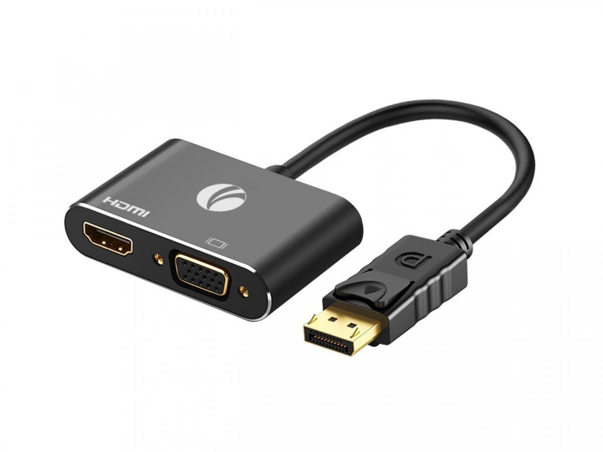 Кабель-переходник DisplayPort(M) ---> HDMI(F)+VGA(F)4K@30Hz VCOM Allum shell<CG640M-0.15>