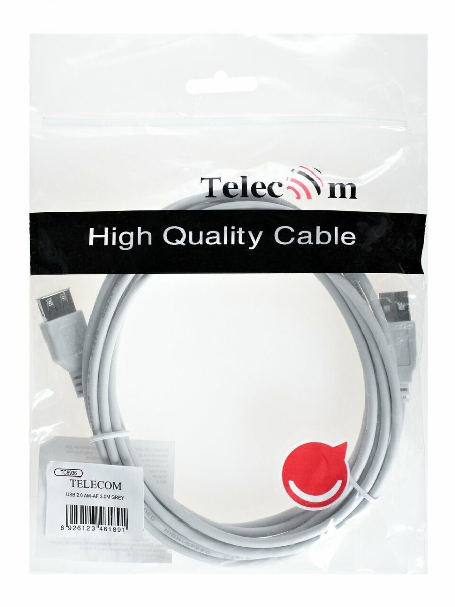 Кабель удлинительный TELECOM USB2.0 Am to Af 3м