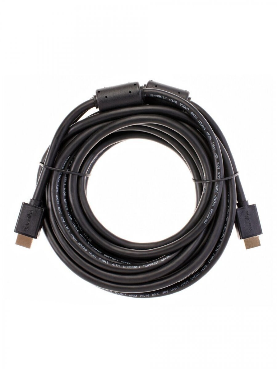 Кабель HDMI-19M --- HDMI-19M ver 2.0+3D/Ethernet ,7.5m, 2 фильтраTelecom <TCG215F-7.5M>