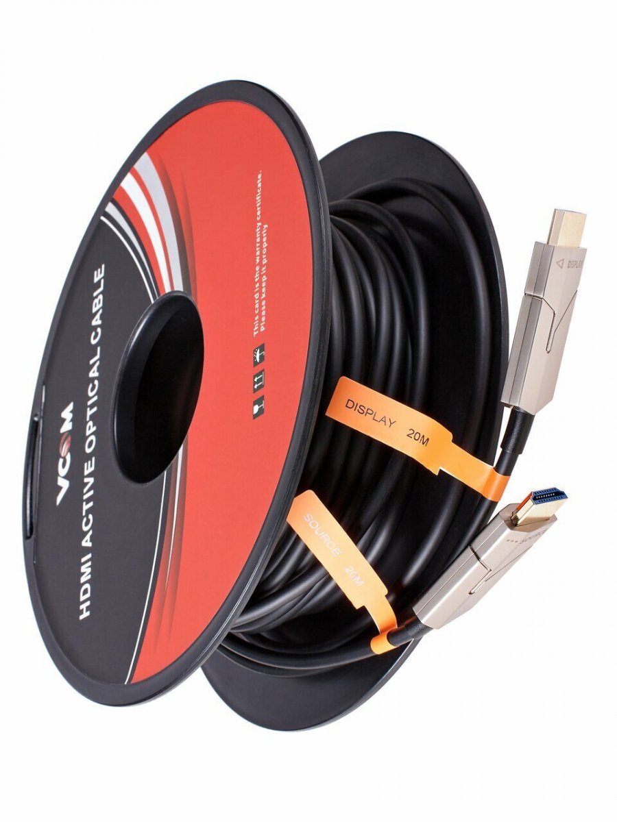 Активный оптический кабель HDMI 19M/M,ver. 2.0, 4K@60 Hz 20m VCOM D3742P-20M