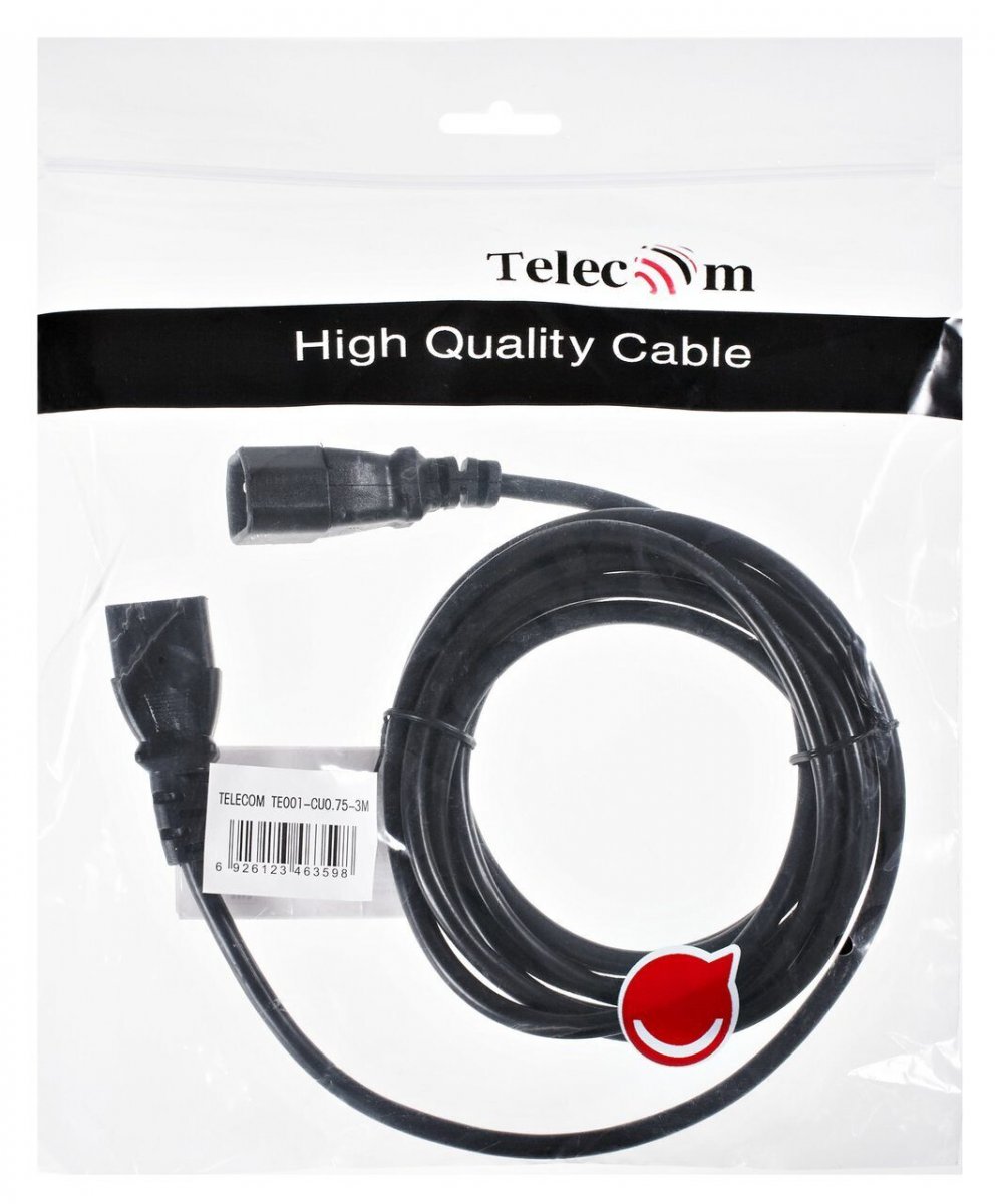 Кабель UPS to устройство 220V (IEC-320-C13/C14) 3m, 3G0,5mm медь , Telecom