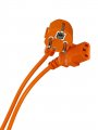 Кабель компьютер-розетка 220V (EURO) 3G0,75mm2 VCOM {CE021-O}, оранжевый