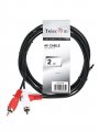 Кабель соединительный 2xRCA (M) - 2xRCA (M) черный 2m, Telecom