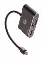 Кабель-переходник miniDisplayPort(M) ---> HDMI(F)+VGA(F)4K@30Hz VCOM Allum shell<CG646M-0.15>