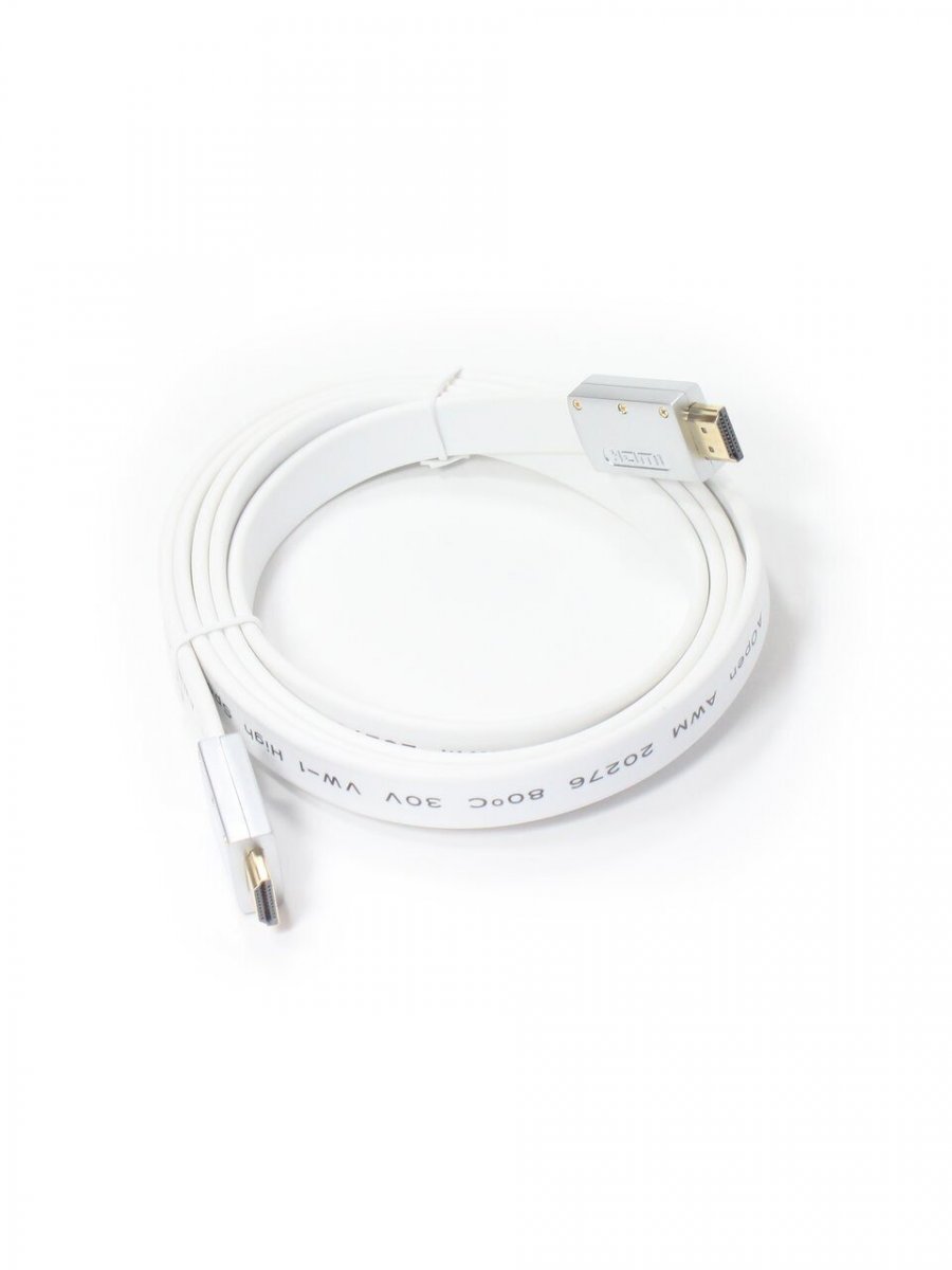 Кабель HDMI 19M/M ver 2.0, 1.8M, iOpen (Aopen/Qust) <ACG568F-S-1.8M> серебряно-белый Flat
