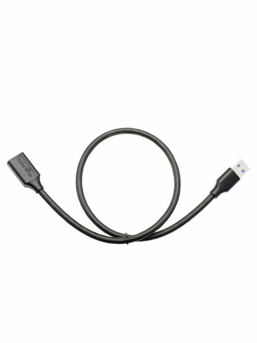 Кабель удлинительный USB3.0 Am-Af 0.5m Telecom черный (TUS708-0.5M)
