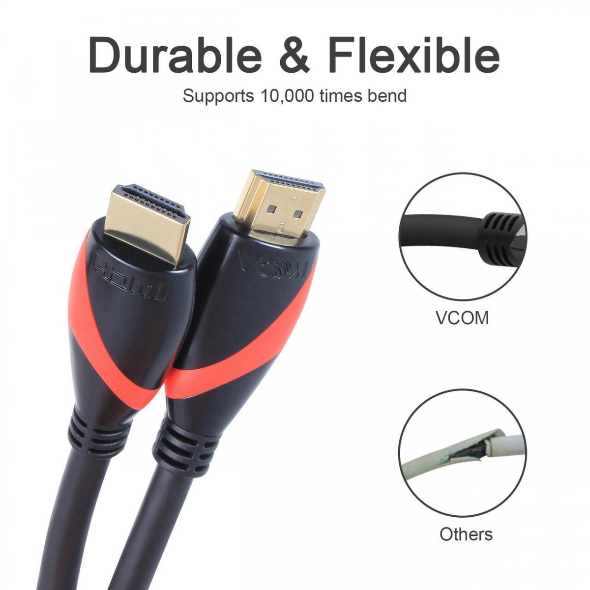Кабель HDMI 19M/M ver. 2.0 black red, 1.5m VCOM <CG525-R-1.5>